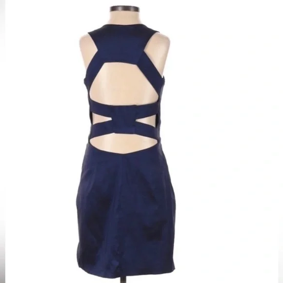 Jessica McClintock Iridescent Body-Con Mini Dress Purple Blue Cocktail F… - Picture 4 of 16
